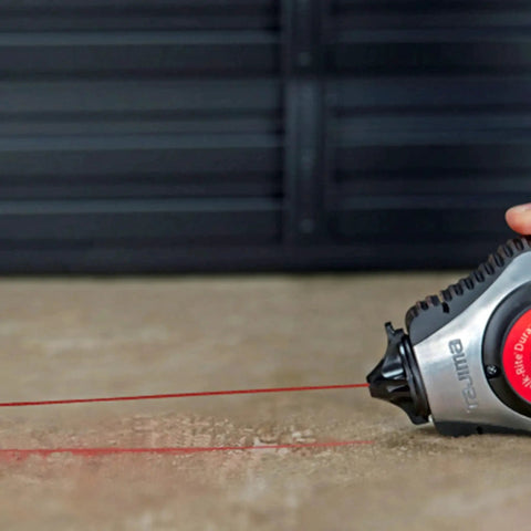 Yellow Ultra Fine Snap Line Chalk delivers precise marks on concrete and wood with fade resistant lines