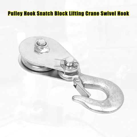 Pulley Hook (1Tons/2,200 LBS) Snatch Block with Hook Heavy Duty Pulley Lifting Block Hoist close-up