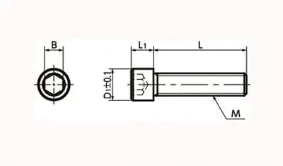 SNS-M8-10-SD NBK Black Socket Head Cap Screws - Small Head - 10-Pack Made in Japan