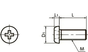 SNZ-M2-4-TBZ-NBK 4mm Length Pan Head Machine Screws for Precision Instruments