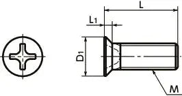 SNZF-M2-6-TBZ-NBK 6mm Long Cross Recessed Flat Head Machine Screws for Precision Instruments
