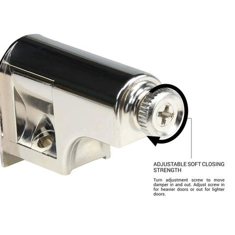 Adjustable 10 Pack Rok Hardware Soft Close Damper for Cabinet Doors Compact SoftClose Cabinet Adapter Hinge Polished Nickel Finish