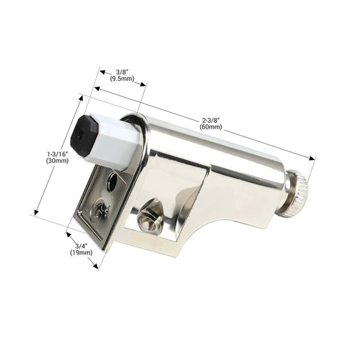 10 Pack Rok Hardware Soft Close Damper for Cabinet Doors, polished nickel finish, SCD103, showing dimensions and mounting details.