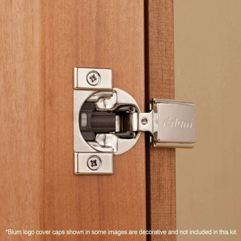 ✝️ 1-Pack Hinge (1 Kit), 1/2" Overlay, 105° Opening Angle, Steel, Integrated Soft-Close Hinges for Face Frame Cabinets installed