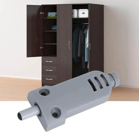 Soft Close Damper for Cabinets and Drawers, ABS Plastic Buffer with Adjustable Damping, 5 to 15 kg Load Capacity shown in front of wardrobe