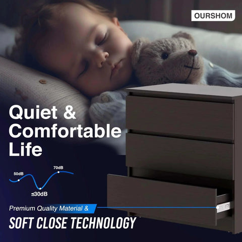 Child sleeping with teddy bear next to dresser highlighting 10 Inch Soft Close Drawer Slides 1 Pairs (2pcs) Heavy Duty Full Extension Ball Bearing