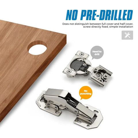 Soft Close Hidden Hinges For Kitchen Cabinets 4 Pack Surface Mount Heavy Duty Cabinet Hinges with easy screw install, no pre-drill needed