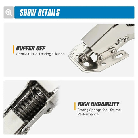 Soft Close Hidden Hinges For Kitchen Cabinets 4 Pack Surface Mount Heavy Duty Cabinet Hinges with Easy Install and High Durability