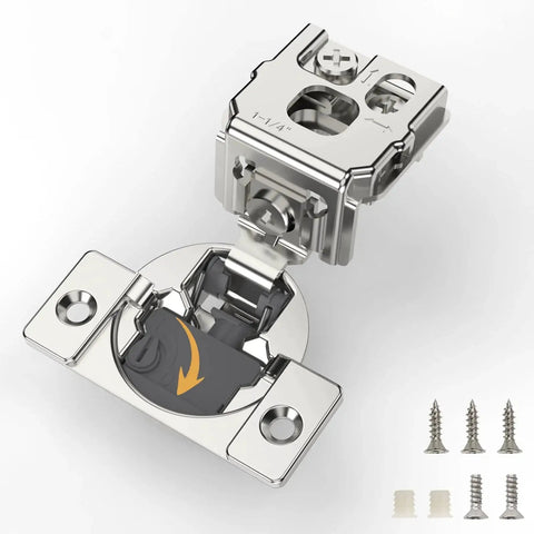 10 Pack Soft Close Hinges For Face Frame Cabinets One And A Quarter Inch Overlay 105 Degree Opening Concealed Self Closing