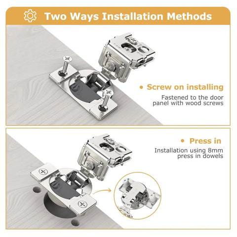 10 Pack Soft Close Hinges For Face Frame Cabinets One And A Quarter Inch Overlay 105 Degree Opening Concealed Self Closing Hinge Installation Methods