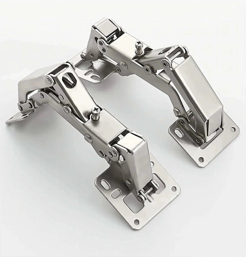 2 PCS 175 Degree Hinges Soft Close Hinge Hydraulic Frameless Cabinet Doors Hinges Adjustable in steel material