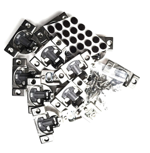 ✝️ 10-Pack 10 Pcs (Five Pairs) Soft Close Screw On Hydraulic Compact Hinge - 38N SERIES 105 deg 3/8 IN OVERLAY WITH SCREWS 105°