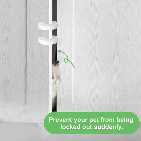 Door Pinch Guard For Kids And Pets, Soft Foam Baby Proof Door Stopper Keeps Little Fingers Safe, installed on white door