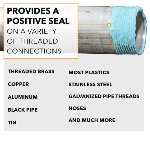 Soft Set Pipe Thread Sealant For Metal And Plastic Non Hardened Paste With Brush Cap Quarter Pint For Leak Proof Use on Pipes