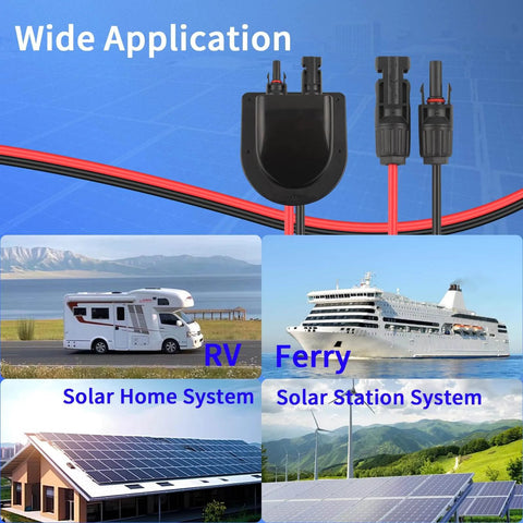 Solar Cable Entry Gland Kit With 10 Ft 10 AWG Extension Cable Through Roof For RV Waterproof MC4 Junction Box Housing