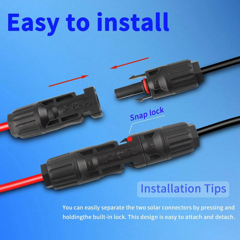 Solar Cable Entry Gland Kit with 10 Ft 10 AWG Extension Cable Through Roof for RV Waterproof MC4 Junction Box Housing