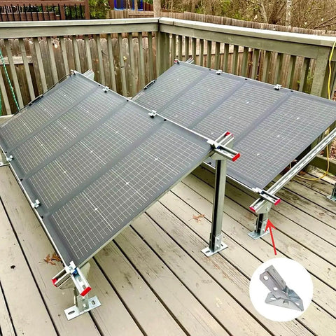 Installed solar panels supported by Adjustable Brace Fitting With 180 Degree Turn Joint Connector Bracket For One Half Inch Bolts In One And Five Eighths Inch Strut Channel Electrogalvanized Steel Rust Resistant High Strength Durable Two Pack.