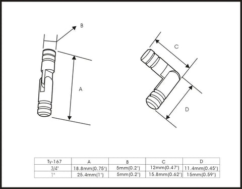 Technical drawing of Solid Brass Invisible Barrel Hinge for Jewelry Box and Pencil Box 18mm by 5mm Black Finish with dimensions.