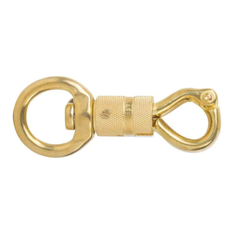 Solid Brass Panic Snap 1-1/8 Inch By 4-1/4 Inch Quick Release With Round Swivel Eye And Twist Body for secure applications