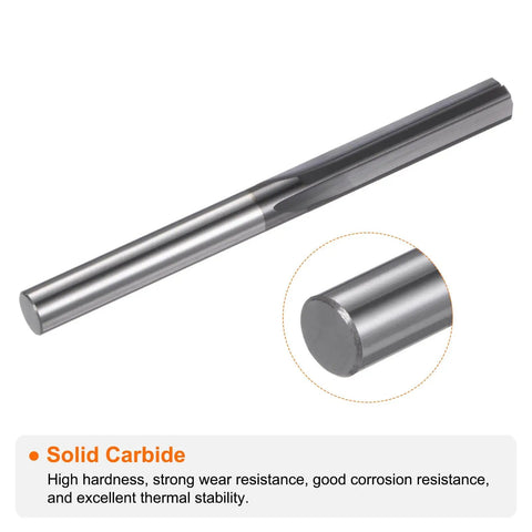 Carbide Chucking Reamer 0.186 Inch Diameter Straight Flute Straight Shank Uncoated Solid Carbide Reamer For Metal Lathe And CNC Machining Centers Workhorse Precision HARFINGTON