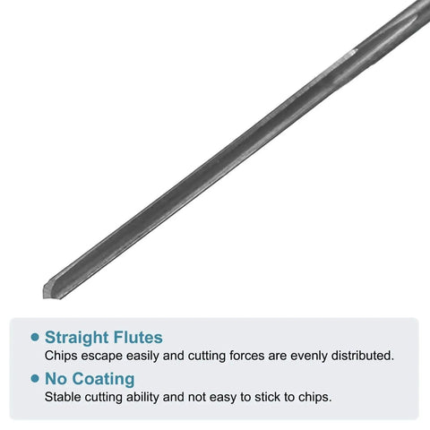 Chucking Reamer 1mm H7 Solid Carbide Lathe Machine Reamer with 3 straight flutes and straight shank shown close-up