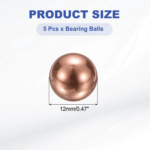 Solid Copper Bearing Balls 12mm Diameter Set Of 5 With G200 Precision For Machinery Automotive And DIY Projects Made From Corrosion Resistant T2 Copper By uxcell