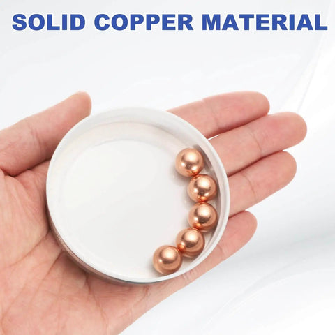 Solid Copper Bearing Balls 12mm Diameter Set Of 5 With G200 Precision For Machinery Automotive And DIY Projects Made From Corrosion Resistant T2 Copper By uxcell in a hand
