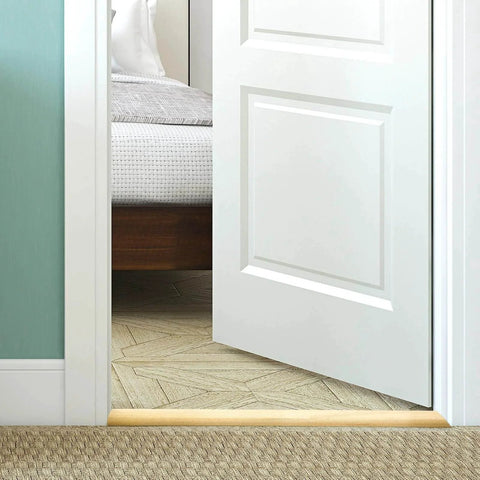Solid Red Oak Interior Threshold Wood Oak Threshold Transition Overlap Threshold Doorways Reducer Threshold in a bedroom doorway