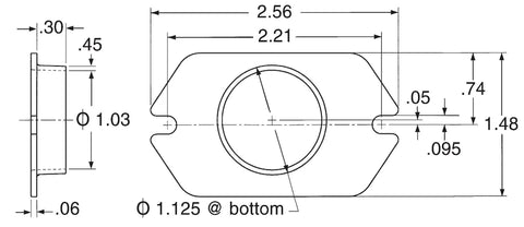 Technical drawing dimensions for SinPac Stearns Solid State Switch 115V AC 40 Amp Heavy Duty Industrial Control Switch