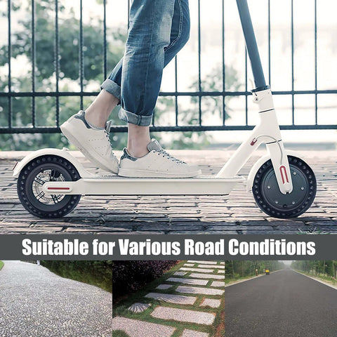 Rider on electric scooter with Solid Tire for m365 Electric Scooter Mijia Mi m365 pro/gotrax gxl V2/gotrax XR, suitable for various roads.