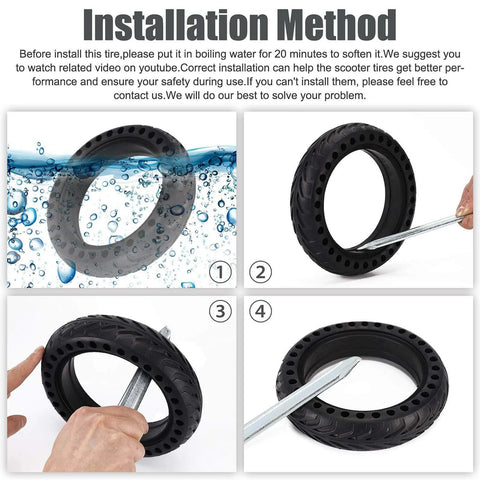 Installation method for Solid Tire for m365 Electric Scooter Mijia Mi m365 pro/gotrax gxl V2/gotrax XR, 8.5 inches electric scooter wheels