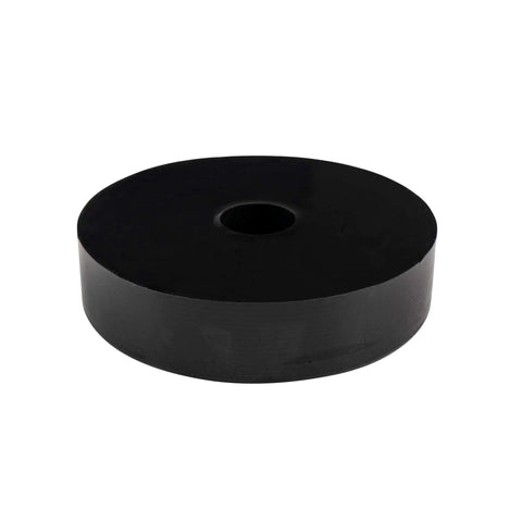 Experience vibration-free operation with Sorbothane anti vibration leveling mounts for 3/8-16 threaded connections, round black disk.