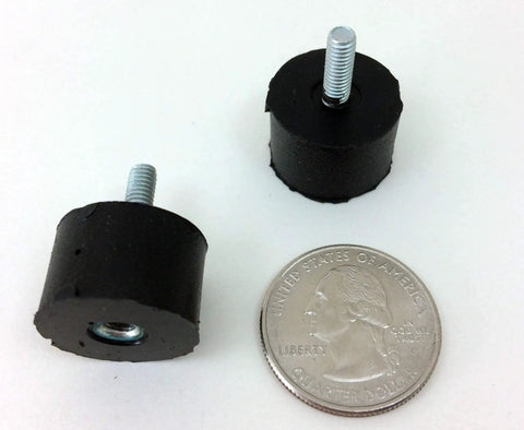 Sorbothane Vibration Stud Mount Set Male Female M4 12 7mm Height 19mm Diameter 70 Durometer Four Pack For Superior Shock Absorption In Electronics Audio And Machinery Applications For Industrial Use