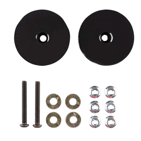 Anti Vibration Leveling Mount Kit With Sorbothane Shock Absorption 70 Duro For Superior Dampening One Quarter Twenty Mounting Stud Five Eighths Inch Height And Two And A Half Inches Diameter Two Piece Set For Smooth Quiet Operation, with studs, washers, and nuts