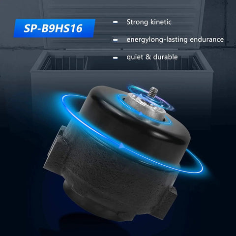 SP-B9HS16 9W 115v fan motor, showing kinetic features and durability, for condenser fan motors,800402 motor, HVAC use