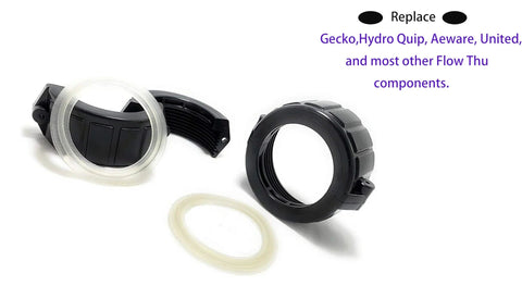 Hot Tub Heater Gasket Replacement O Ring Kit 2 Inch 7114030B Set Of 4 Balboa Gecko Compatible parts shown