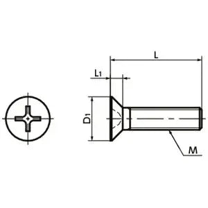 SPA-M5-10-F-NBK Plastic Screws - Cross Recessed Flat Head Machine Screws - RENY made in Japan