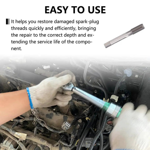 Pro Grade Heavy Duty Spark Plug Thread Repair Kit With M14 1.25 Inserts And M16 1.25 Tap used for easy rethreading in engine bay
