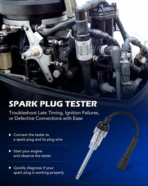Orion Motor Tech Cylinder Leak-Down Tester Kit for automotive engines with dual gauge tester attached to engine bay.
