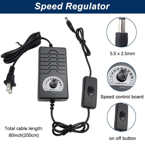 JQDML 24V reciprocating linear actuator with suction cup and speed controller; power adapter and 80-inch cable