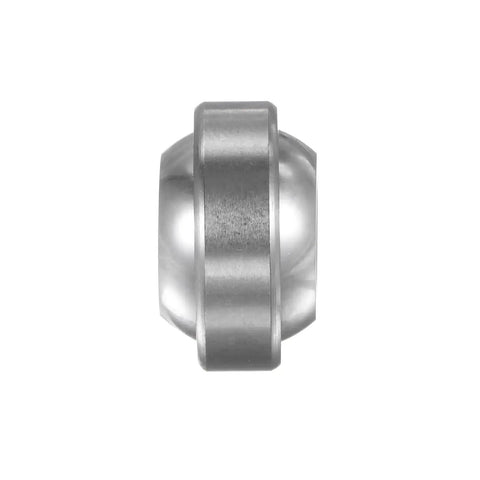 Side view of Two Piece GEG8C Sealed Spherical Plain Bearing 8mm Bore, 19mm Outer Diameter, 11mm Width with bronze cage, steel construction.