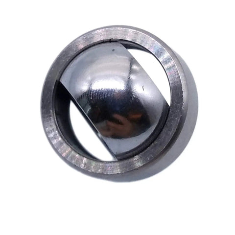 Compact 12x22x10 mm spherical plain radial bearing GE12C shown in a metal finish providing self-aligning radial support.