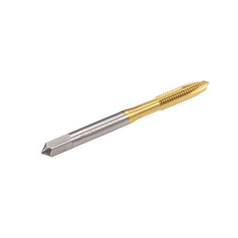 Spiral Point Plug Threading Tap M5 x 0.8 Thread, Ground Threads H2 3 Flutes, High Speed Steel HSS 6542, Titanium Coated, side view
