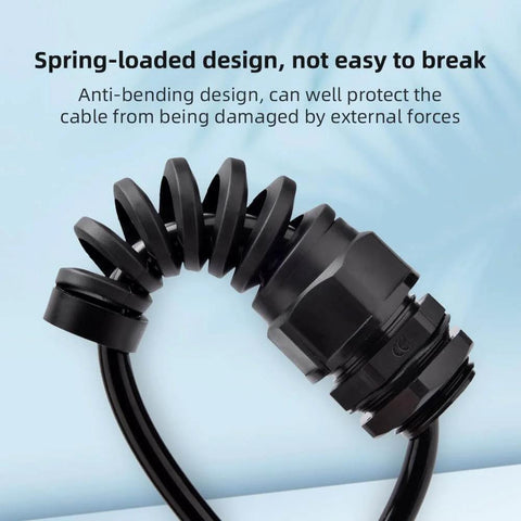 Strain Relief Cord Connectors Kit 10 Pack NPT One Quarter Inch Waterproof Cable Glands With Spiral Adjustable Grip