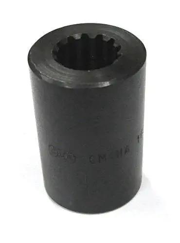 Durable 7/8 inch 13-tooth splined shaft coupler for CNC machines in cold rolled steel, front view showing precise alignment.