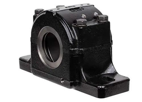 Split Housed Pillow Block Spherical Roller Bearing PLB6847FR 2 15/16 Inch, Cast Iron Housing, Sealed Bearings, Side View