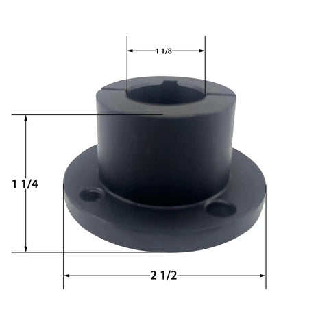 Split Taper Bushing for Pulleys H Style One And One Eighth Inch Bore CMFG STB Cast Steel Heavy Duty Locking with dimensions