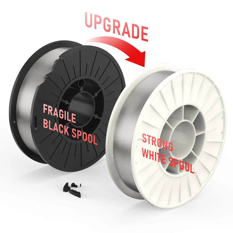 Flux Core MIG Wire for Gasless Welding E71T-GS 0.030 Inch Diameter 10 Pound ABS Spool upgrade from black to white spool