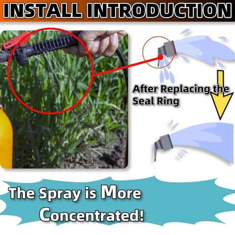 10 Pack Sprayer Seal Rings O Rings For Sprayers showing leak-free spray after seal ring replacement on garden sprayer