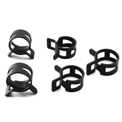 Five 50 Pack 12mm Spring Band Clamps for Air Hose Water Pipe Fuel Line Vacuum Hose Fits 12.5 To 13.2mm OD Durable 65Mn Steel